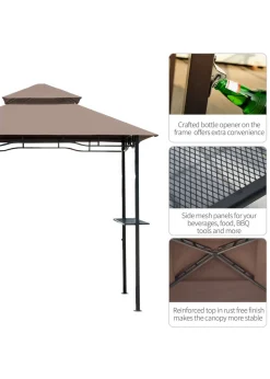 Outsunny 8ft 2 Tier BBQ Grill Gazebo (245cm x 150cm x 255cm)
