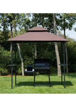 Outsunny 8ft 2 Tier BBQ Grill Gazebo (245cm x 150cm x 255cm)