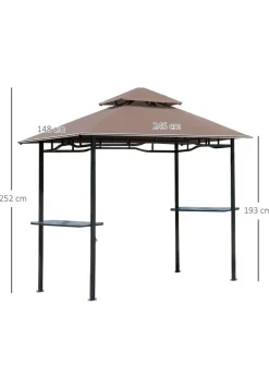 Outsunny 8ft 2 Tier BBQ Grill Gazebo (245cm x 150cm x 255cm)