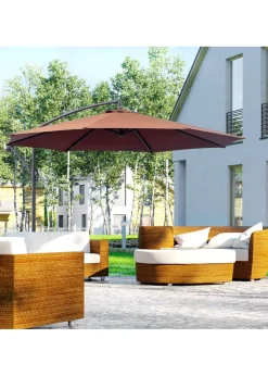 Outsunny Garden Banana Parasol Cantilever Umbrella (3m)