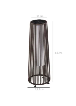 Outsunny Garden Solar Powered Lights Woven Wicker Lantern
