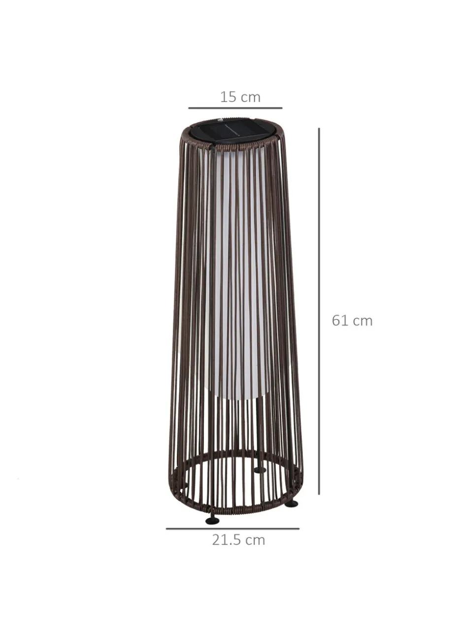 Outsunny Garden Solar Powered Lights Woven Wicker Lantern