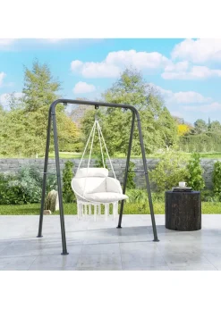 Outsunny Hammock Chair Boho Hanging Swing Chair with Cushion