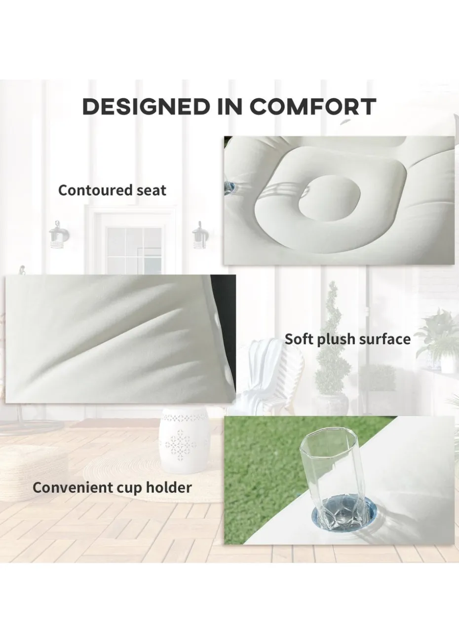 Outsunny Inflatable Chair & Foot Stool for Gaming, Reading, & Watching