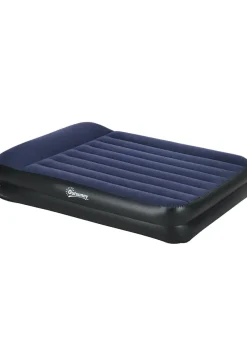 Outsunny King Inflatable Mattress with Electric Pump & Integrated Pillow