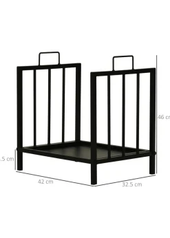 Outsunny Metal Firewood Log Holder  Firewood Rack