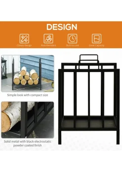 Outsunny Metal Firewood Log Holder  Firewood Rack