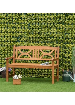 Outsunny Natural 2-Seater Chair Wooden Garden Bench