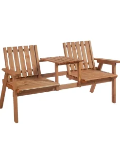 Outsunny Orange 2-Seater Garden Bench Antique Loveseat