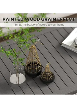 Outsunny Outdoor Coffee Table Patio Table with Brown Wood Grain Effect