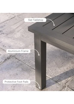 Outsunny Outdoor Coffee Table Patio Table with Brown Wood Grain Effect