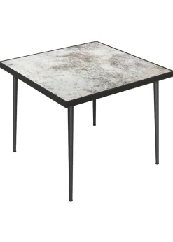 Outsunny Outdoor Dining Table for 4 with Marble Effect Tempered Glass Top