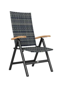 Outsunny Outdoor Folding Rattan Chair Dining Chair