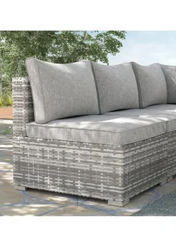 Outsunny Outdoor Garden Furniture Rattan Single Middle Sofa with Cushions