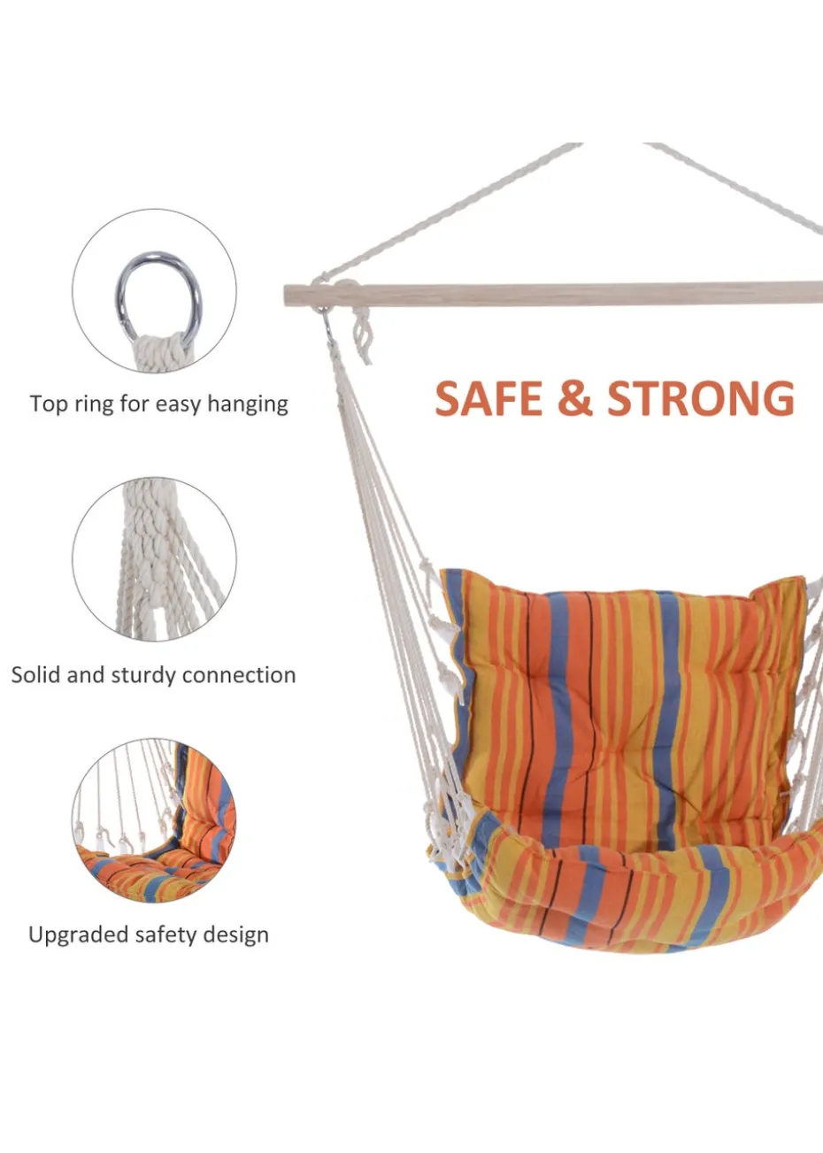 Outsunny Outdoor Hammock Swing Seat with Soft Padded Seat & Backrest