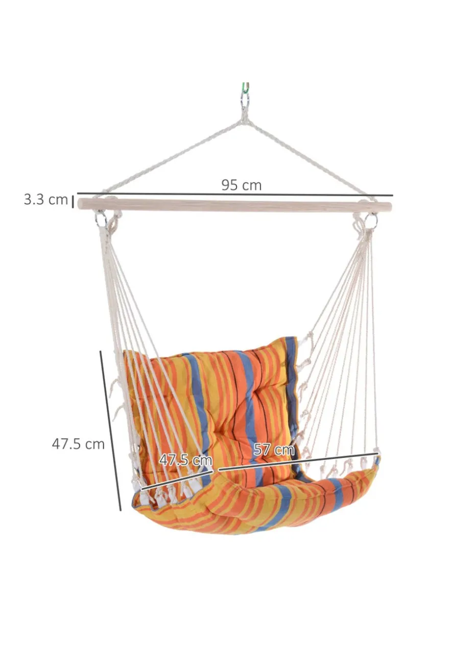 Outsunny Outdoor Hammock Swing Seat with Soft Padded Seat & Backrest