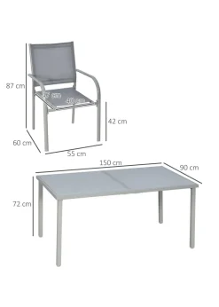Outsunny 7pc Garden Dining Set-Outdoor Table and Chairs
