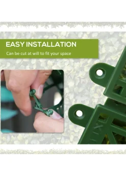 Outsunny 12PCS Artificial Boxwood Wall Panels 50cm x 50cm Grass Privacy Fence Screen