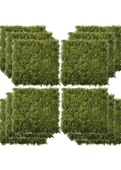 Outsunny 12PCS Artificial Boxwood Wall Panels 50cm x 50cm Grass Privacy Fence Screen