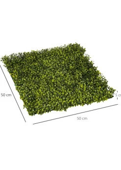 Outsunny 12PCS Artificial Boxwood Wall Panels 50cm x 50cm Grass Privacy Fence Screen