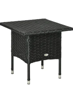 Outsunny PE Rattan Outdoor Coffee Table Easy Match Rattan Side Table