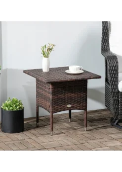 Outsunny PE Rattan Outdoor Coffee Table Easy Match Rattan Side Table