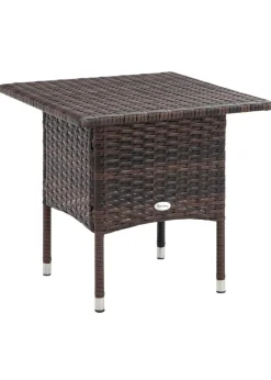 Outsunny PE Rattan Outdoor Coffee Table Easy Match Rattan Side Table