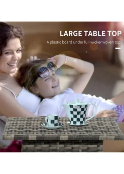 Outsunny PE Rattan Outdoor Coffee Table Easy Match Rattan Side Table