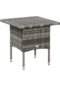 Outsunny PE Rattan Outdoor Coffee Table Easy Match Rattan Side Table