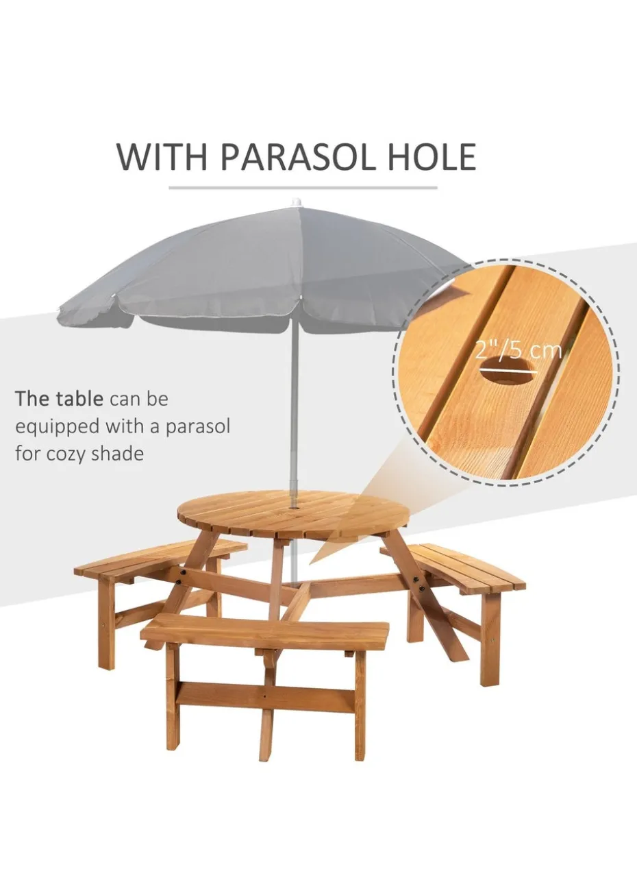 Outsunny Picnic Table and Bench Dinning Set Wooden