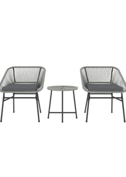 Outsunny Rattan Bistro Set Small Balcony Furniture with Cushion