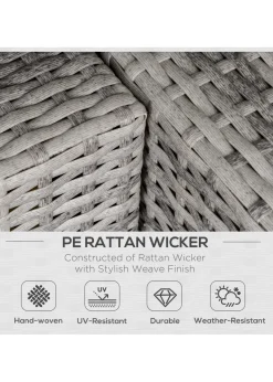 Outsunny Rattan Corner Sofa Garden Rattan Furniture Single Sofa Chair