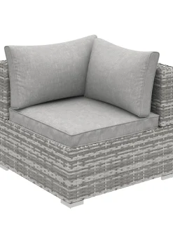Outsunny Rattan Corner Sofa Garden Rattan Furniture Single Sofa Chair