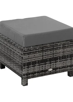 Outsunny Rattan Footstool Wicker Ottoman (50cm x 50cm x 35cm)