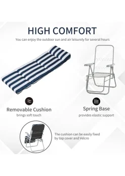 Outsunny Set of 2 Garden Patio Foldable Sun Recliners Loungers