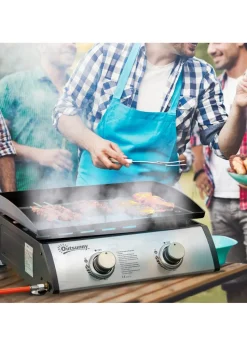 Outsunny Silver 6kW Portable Gas Plancha BBQ Grill