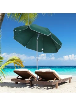 Outsunny Tilt Garden Parasol Beach Umbrella Patio Sun Shade
