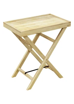 Outsunny Wooden Garden Table Outdoor Side Table Natural (68cmx44cmx75cm)