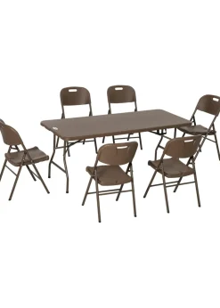 Outsuny HDPE Molding Design Resin Rattan Dining Set Foldable Table and Chairs