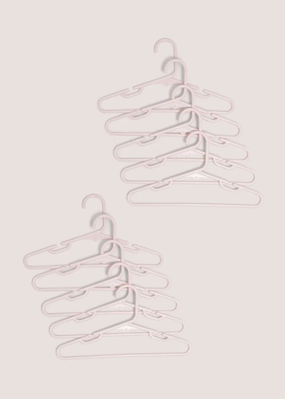 10-Pack Pink Kids Plastic Hangers