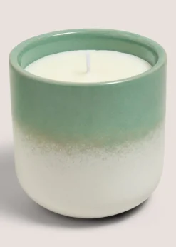 Pale Green Reactive Glaze Candle