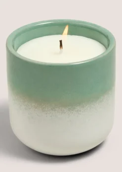 Pale Green Reactive Glaze Candle