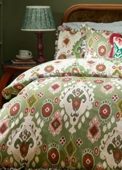 Paoletti 1973 Dawson Ikat Green Reversible Duvet Cover Set