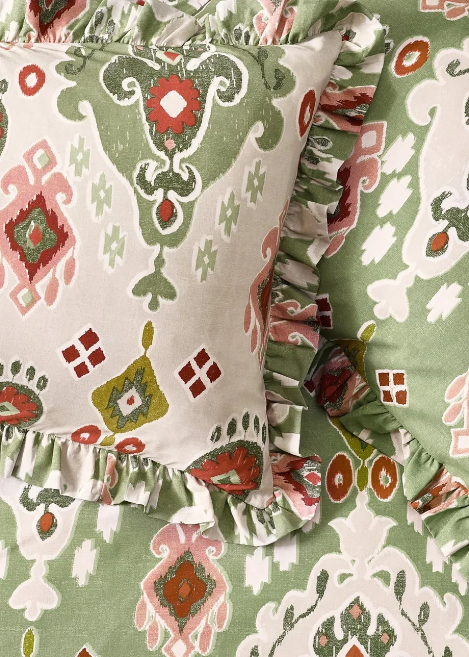 Paoletti 1973 Dawson Ikat Green Reversible Duvet Cover Set