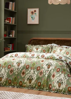 Paoletti 1973 Dawson Ikat Green Reversible Duvet Cover Set