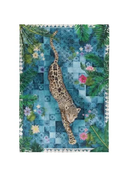 Paoletti Azure Blue Majorelle Printed Indoor/Outdoor Rug