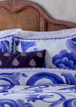 Paoletti Azzuro Printed Cotton Pillowcase