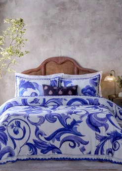 Paoletti Azzurro Printed Cotton Duvet Cover Set