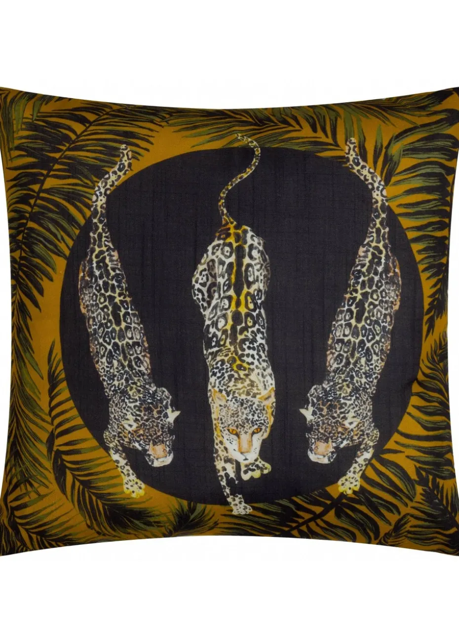 Paoletti Black/Gold Leopardis Trio Printed Outdoor Outdoor Cushion