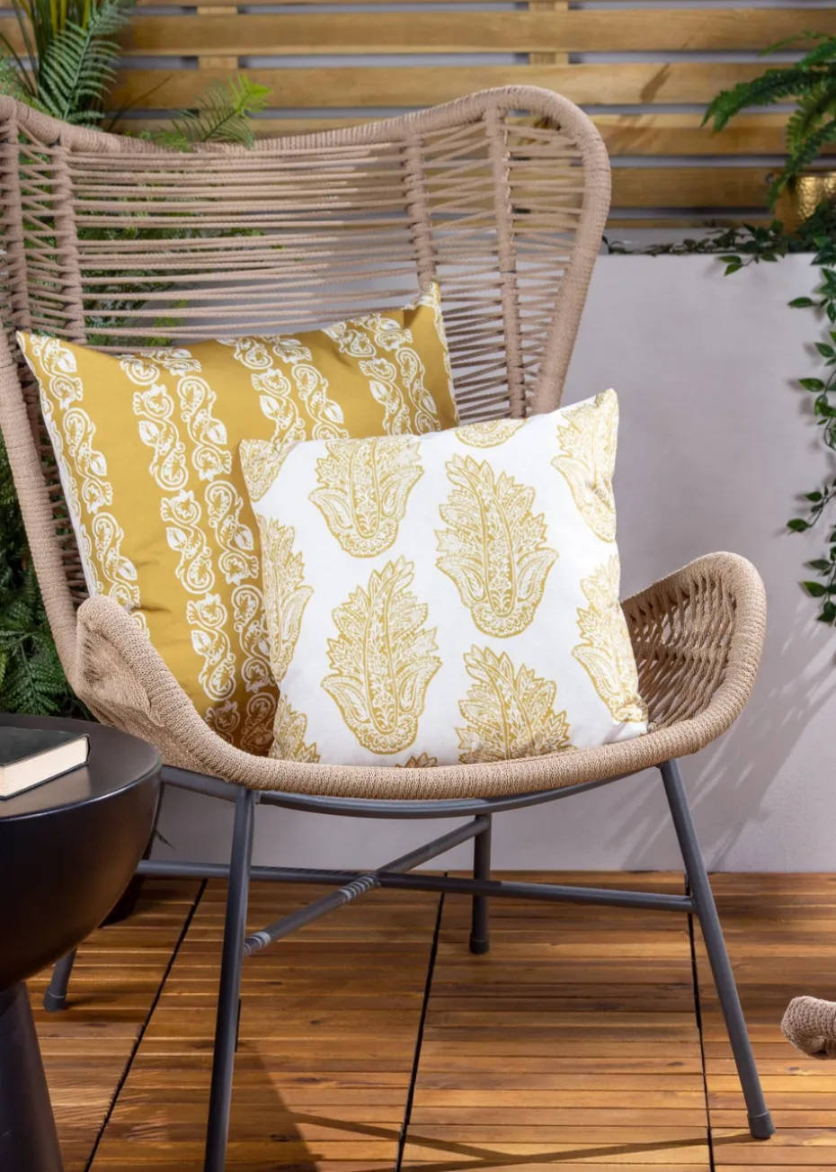 Paoletti Kalindi Stripe Outdoor Filled Cushion (55cm x 55cm x 8cm)